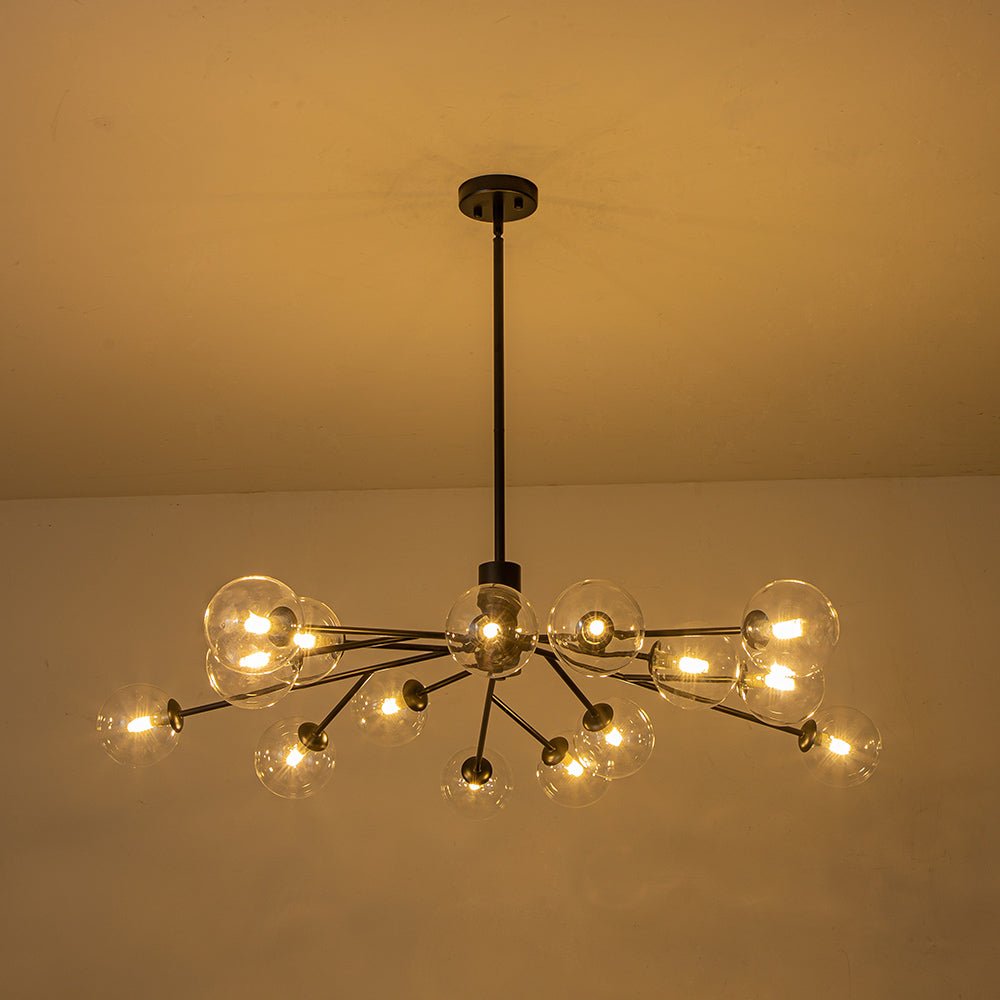 Mid Century Sputnik Glass Globe Bubble Branch Chandelier