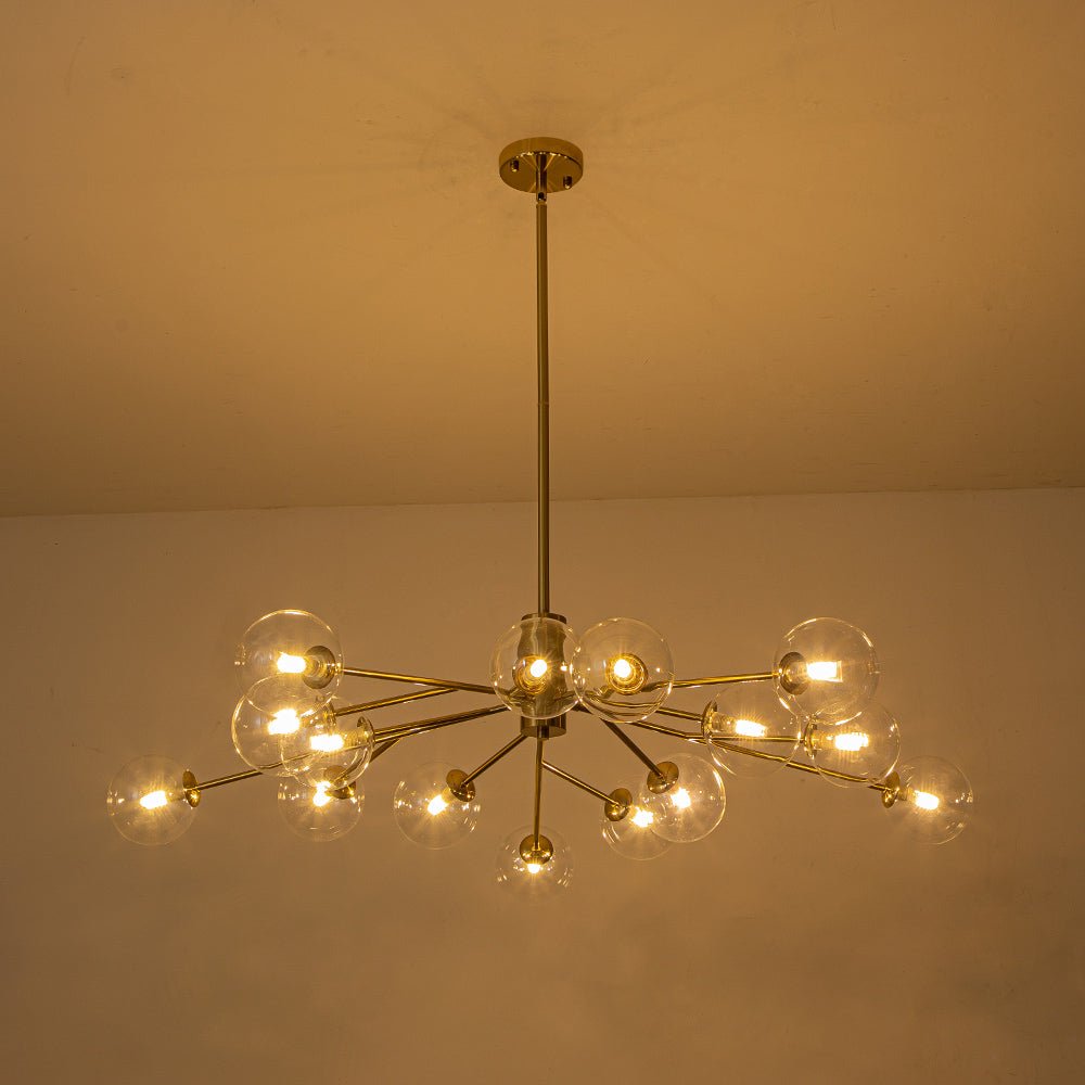 Mid Century Sputnik Glass Globe Bubble Branch Chandelier