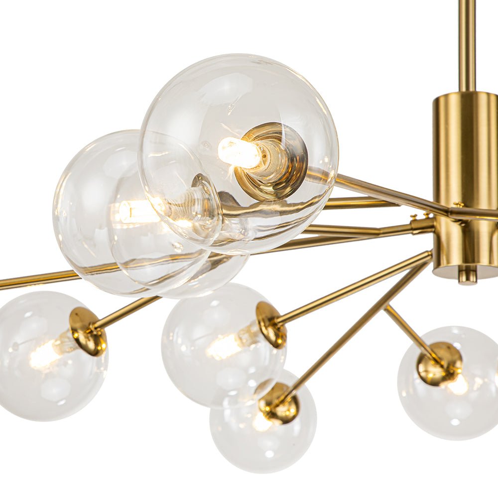 Mid Century Sputnik Glass Globe Bubble Branch Chandelier