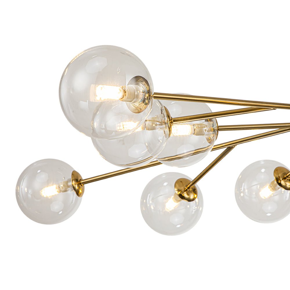Mid Century Sputnik Glass Globe Bubble Branch Chandelier