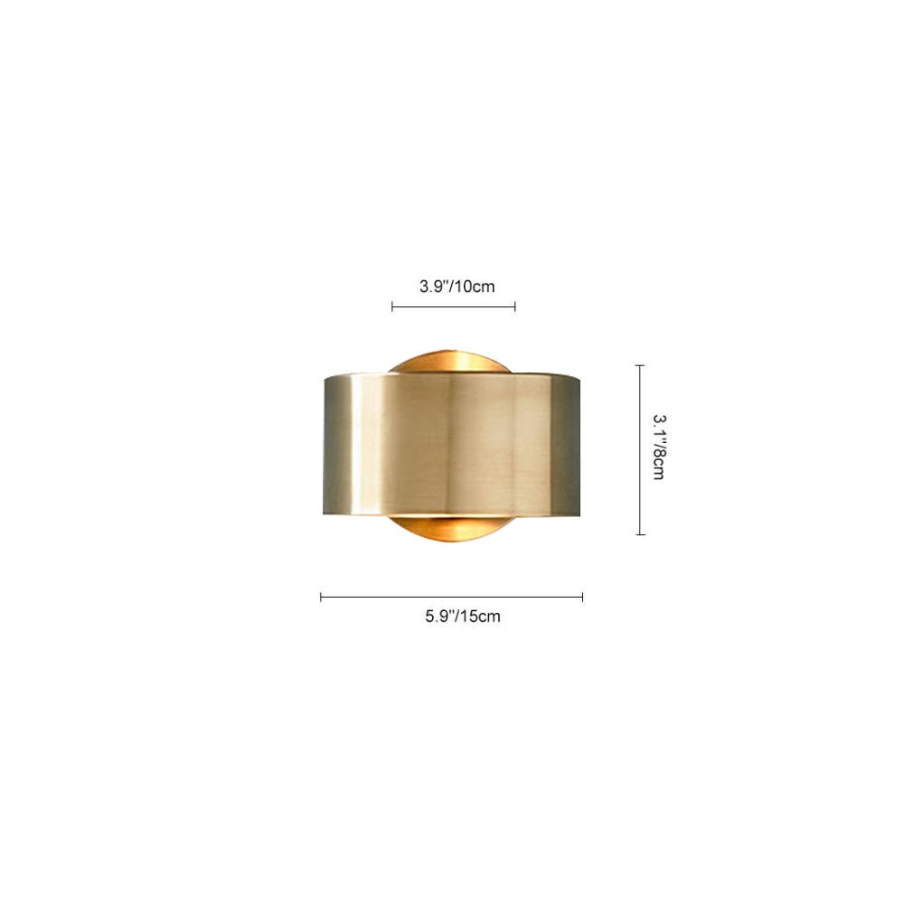 Minimalist 1-Light Brass Drum Wall Light