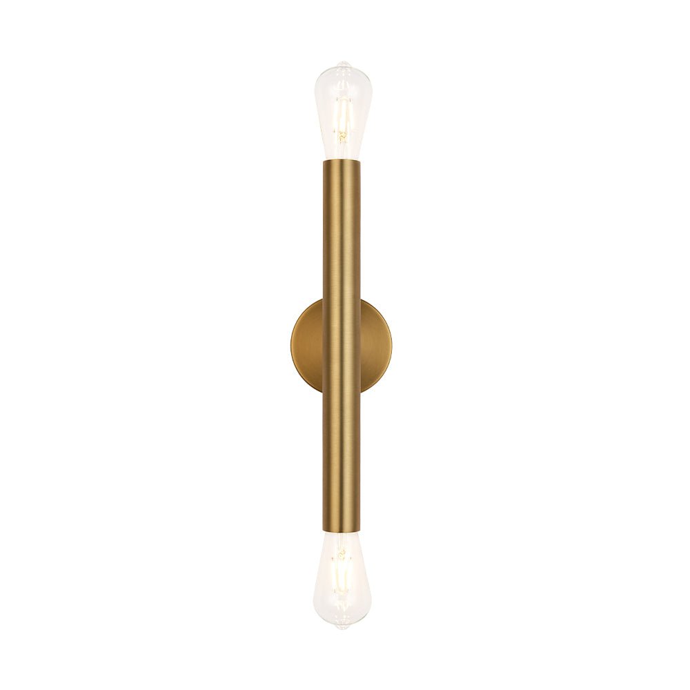 Minimalist 2-Light Linear Tube Vanity Wall Sconce