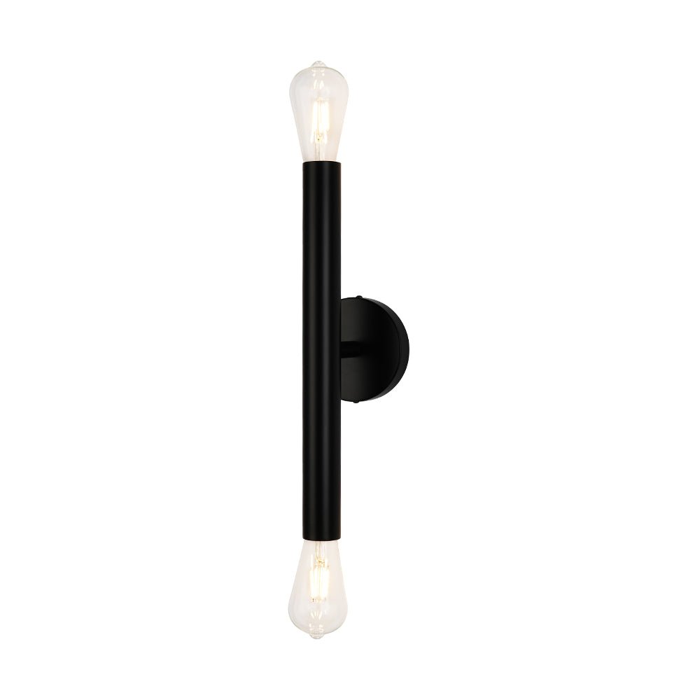 Minimalist 2-Light Linear Tube Vanity Wall Sconce