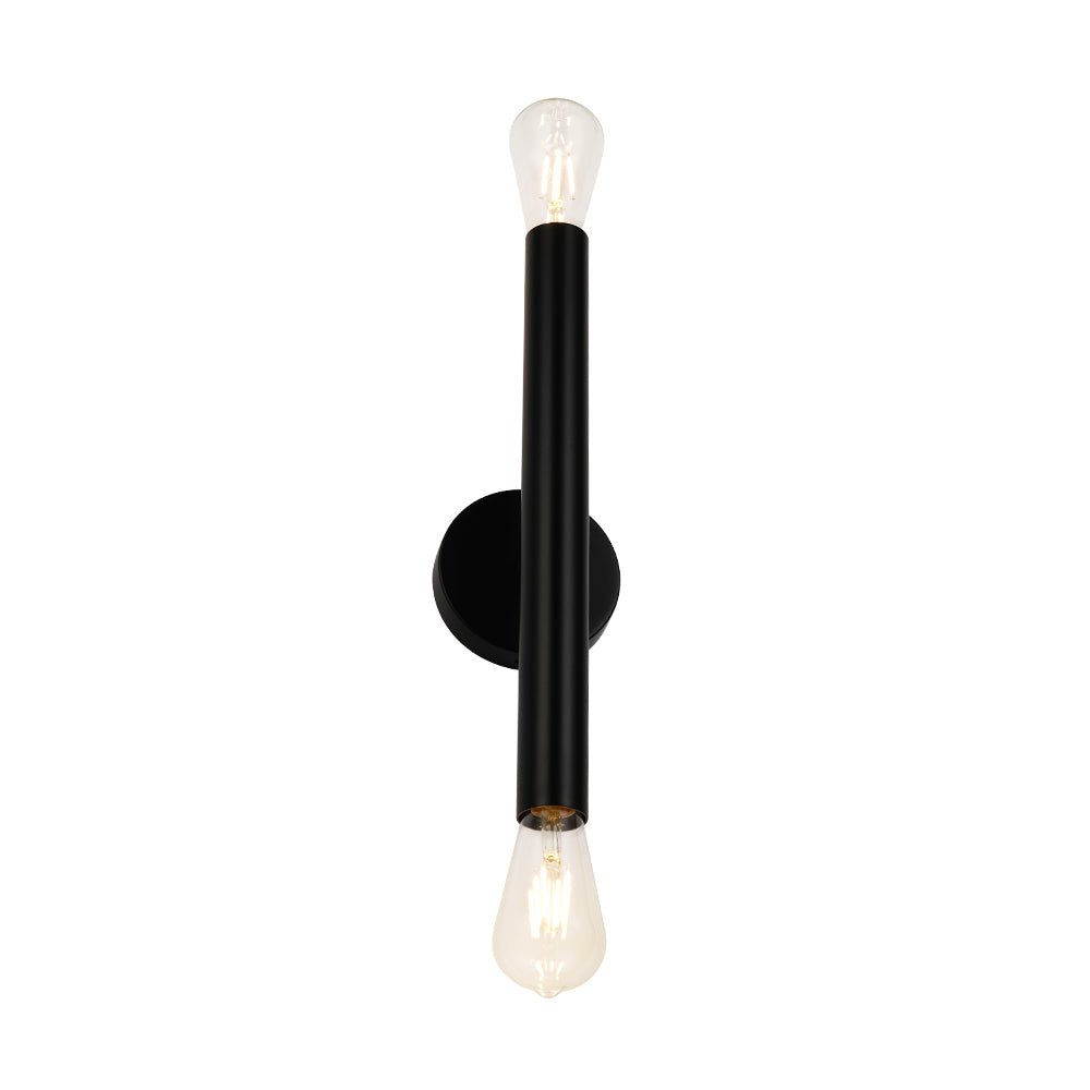 Minimalist 2-Light Linear Tube Vanity Wall Sconce