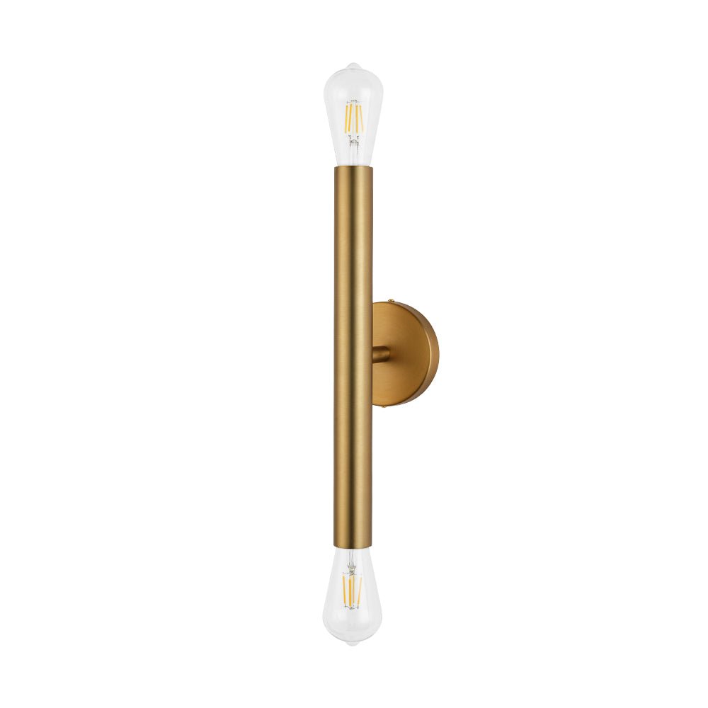Minimalist 2-Light Linear Tube Vanity Wall Sconce