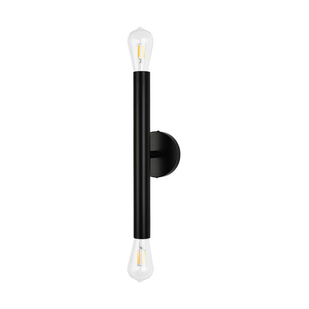 Minimalist 2-Light Linear Tube Vanity Wall Sconce