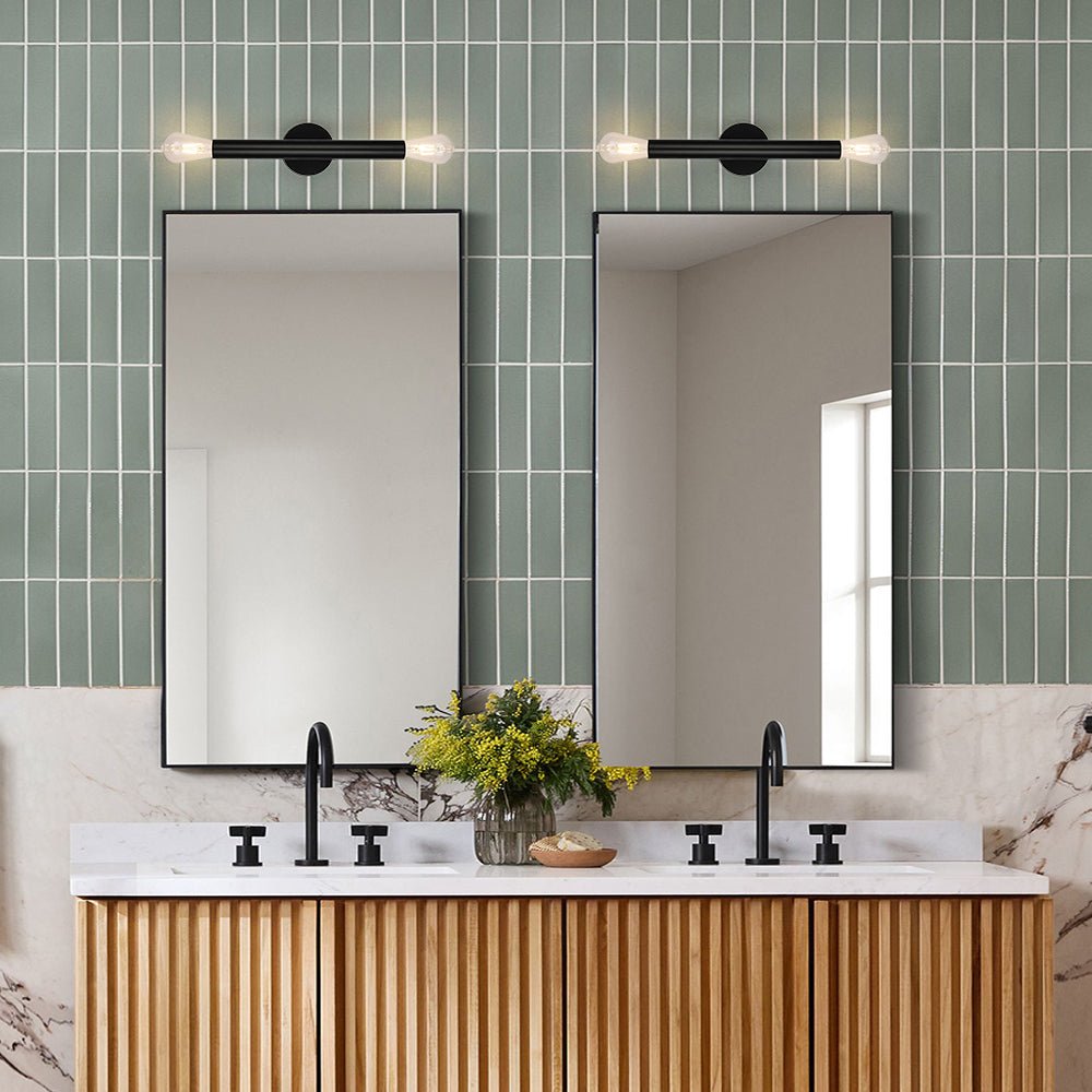 Minimalist 2-Light Linear Tube Vanity Wall Sconce