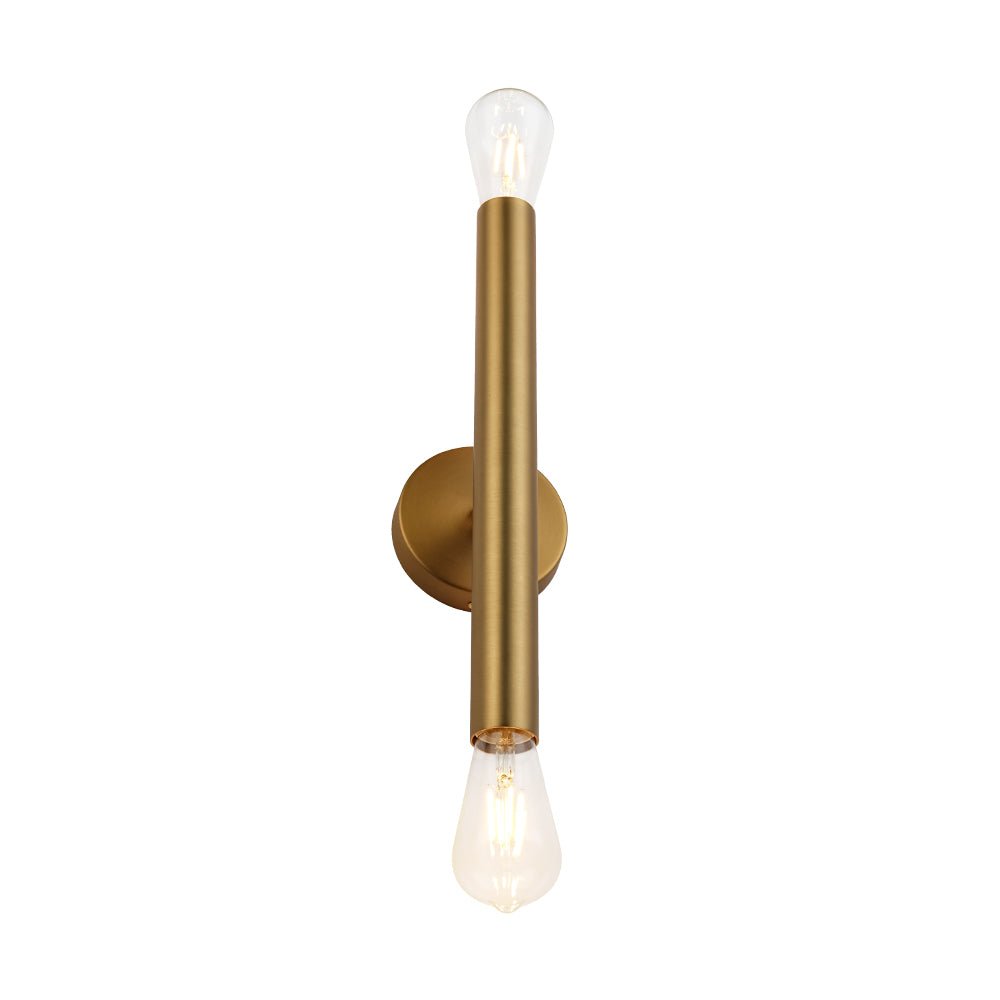 Minimalist 2-Light Linear Tube Vanity Wall Sconce