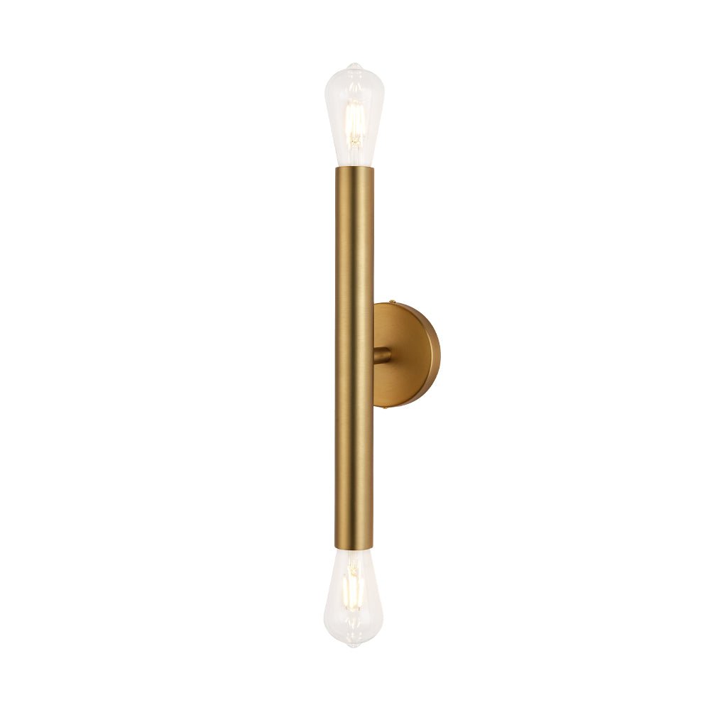 Minimalist 2-Light Linear Tube Vanity Wall Sconce