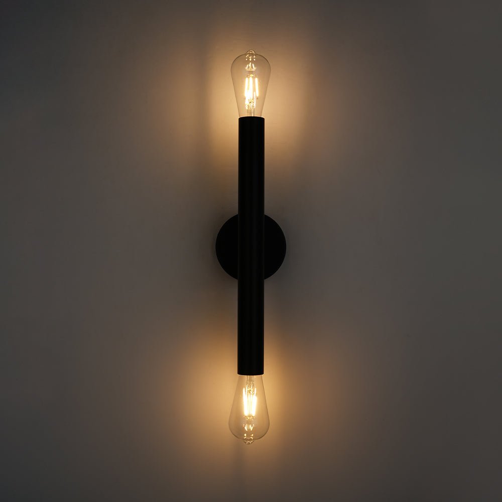 Minimalist 2-Light Linear Tube Vanity Wall Sconce