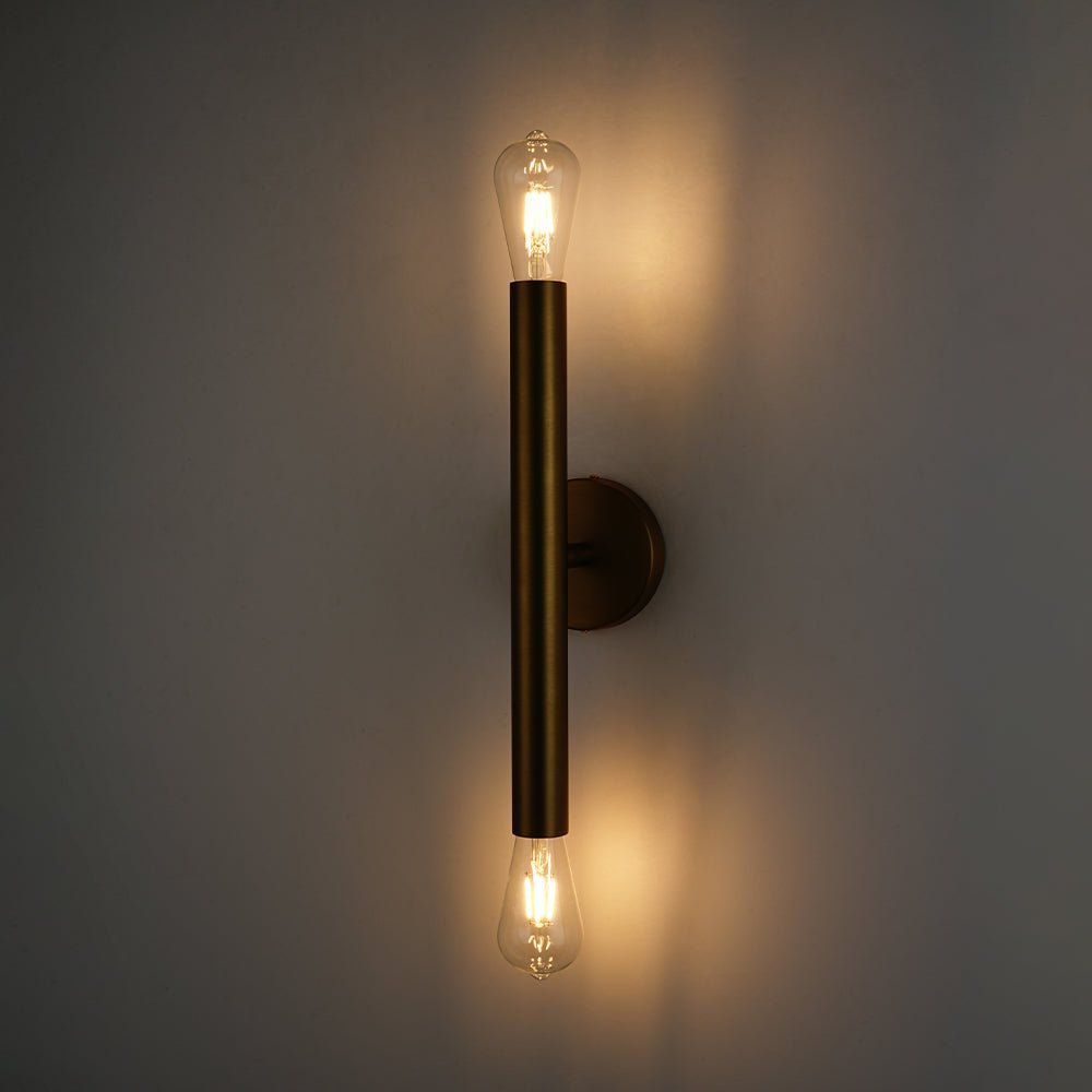 Minimalist 2-Light Linear Tube Vanity Wall Sconce