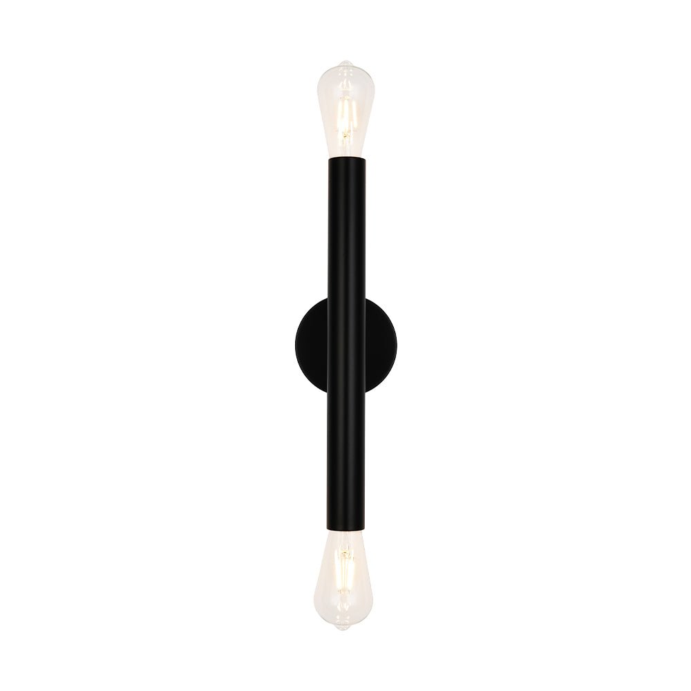 Minimalist 2-Light Linear Tube Vanity Wall Sconce
