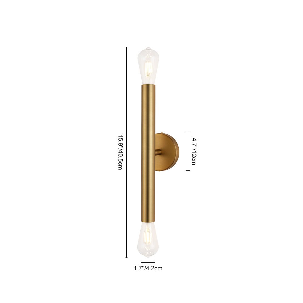 Minimalist 2-Light Linear Tube Vanity Wall Sconce