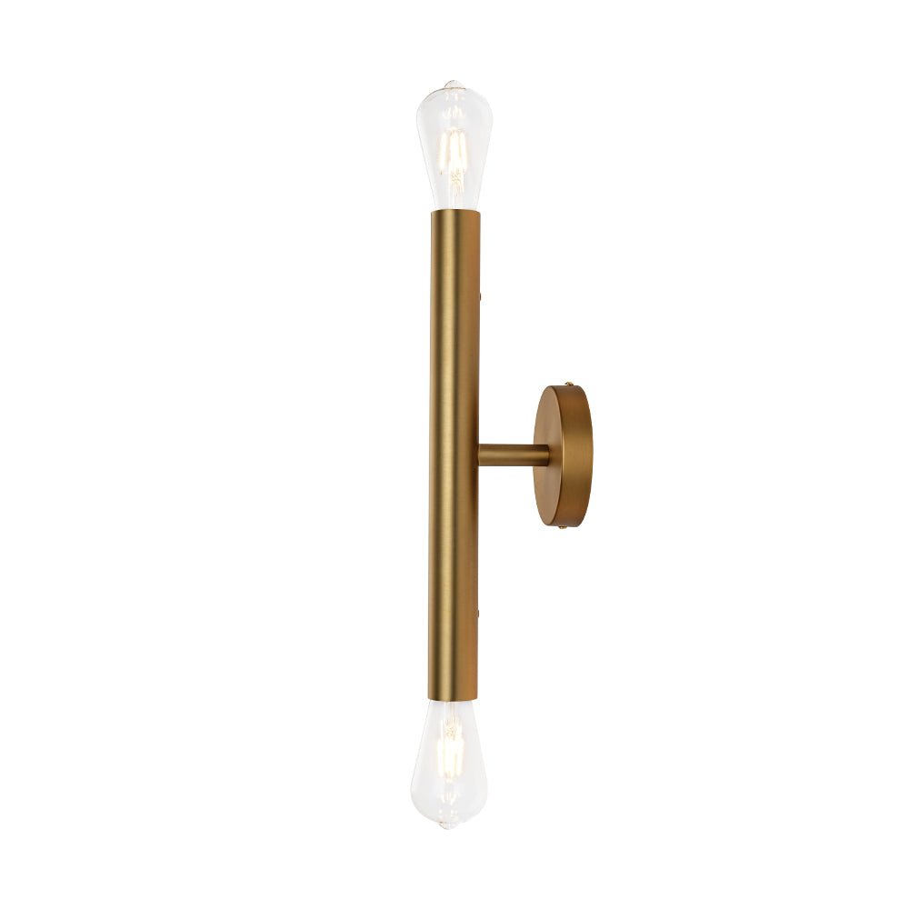 Minimalist 2-Light Linear Tube Vanity Wall Sconce