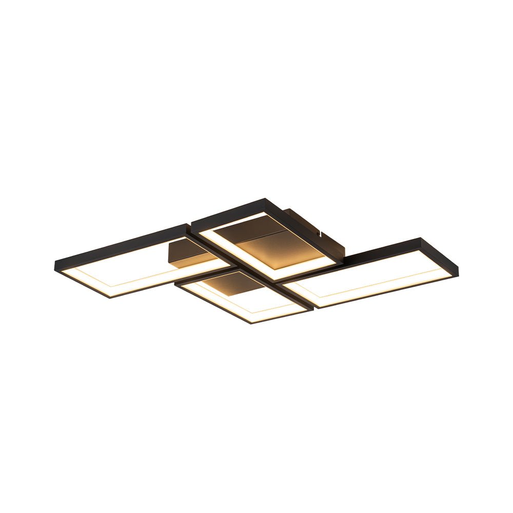 Minimalist 4-light Rectangular Dimmable LED Semi Flush Mount