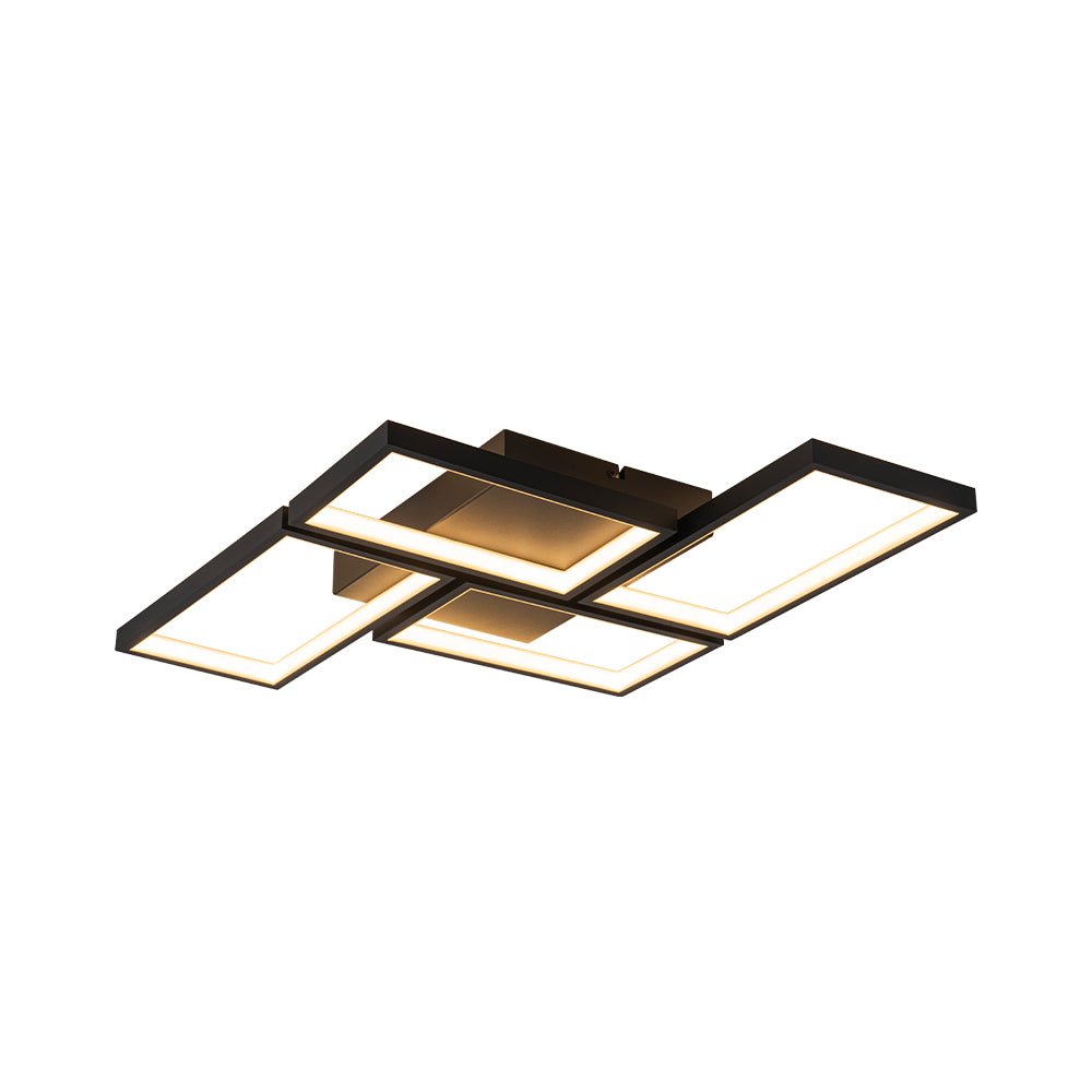 Minimalist 4-light Rectangular Dimmable LED Semi Flush Mount