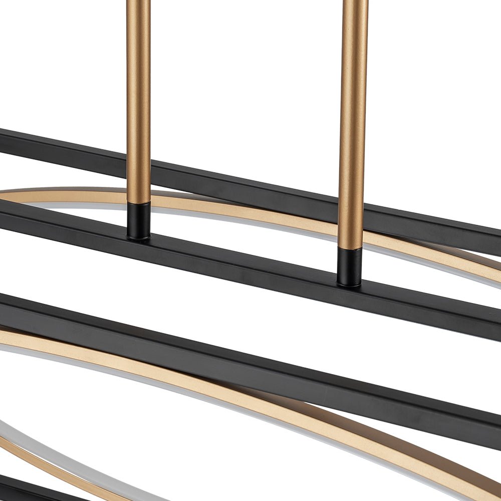 Minimalist Dimmable LED Black Gold Square Kitchen Pendant