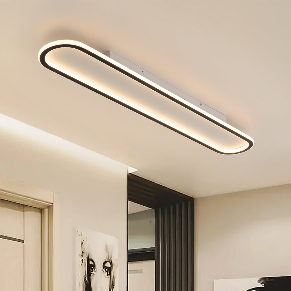 Minimalist Streamlined Oval Warm LED Ceiling Light
