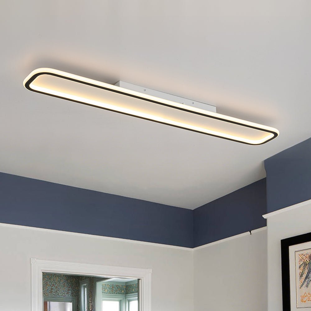 Minimalist Streamlined Rectangular Warm LED Ceiling Light