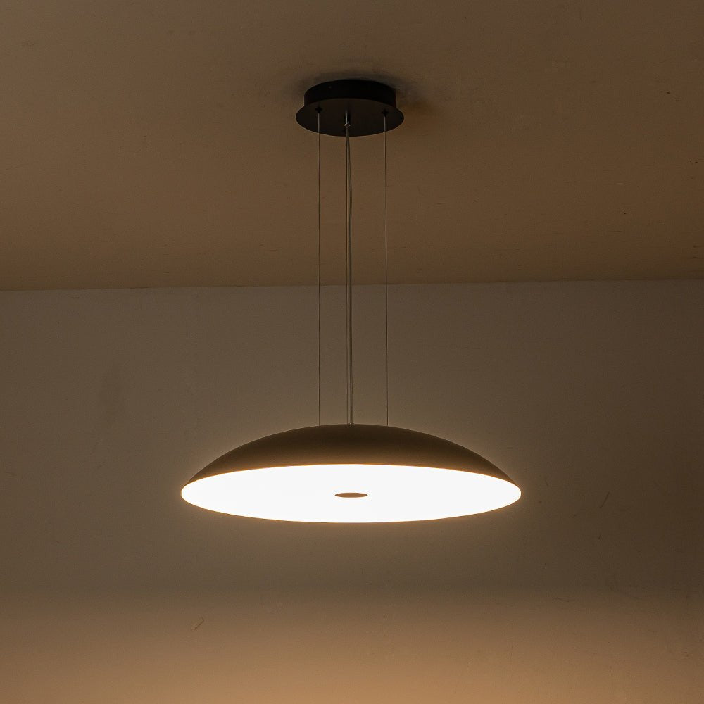 Minimalist Wide Flat Dome Dimmable LED Pendant Light