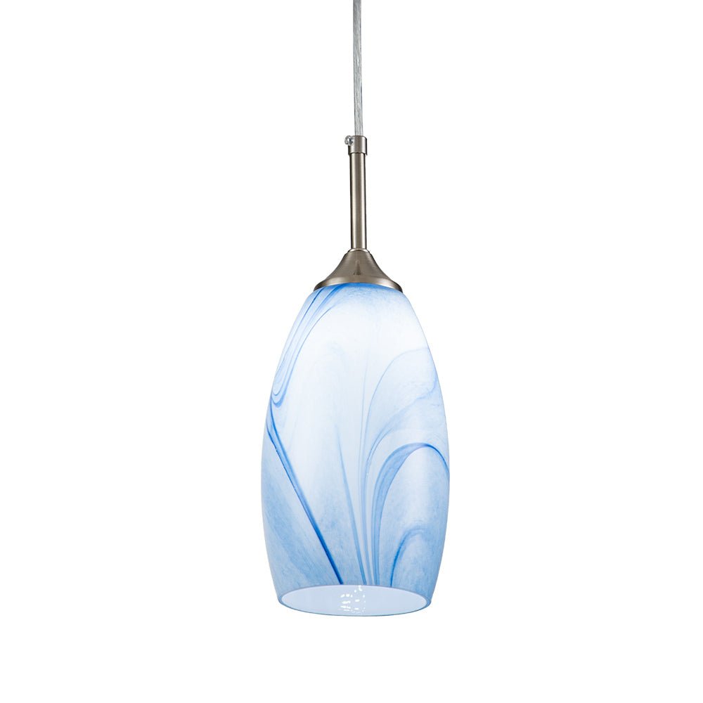 Modern 1-Light Glass Mica Kitchen Pendant Light