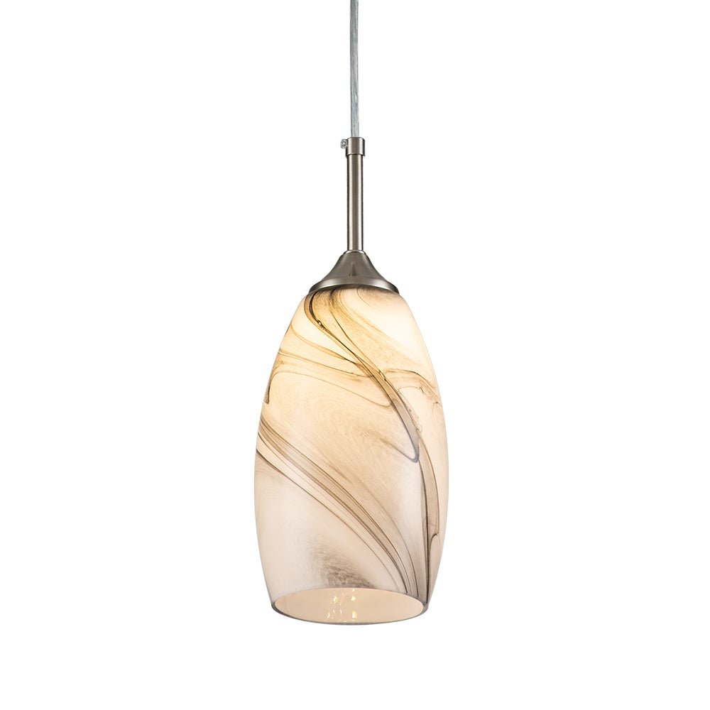 Modern 1-Light Glass Mica Kitchen Pendant Light