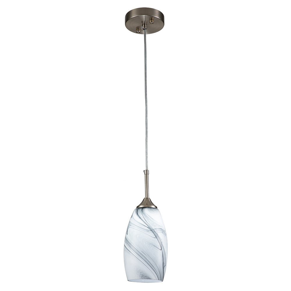 Modern 1-Light Glass Mica Kitchen Pendant Light