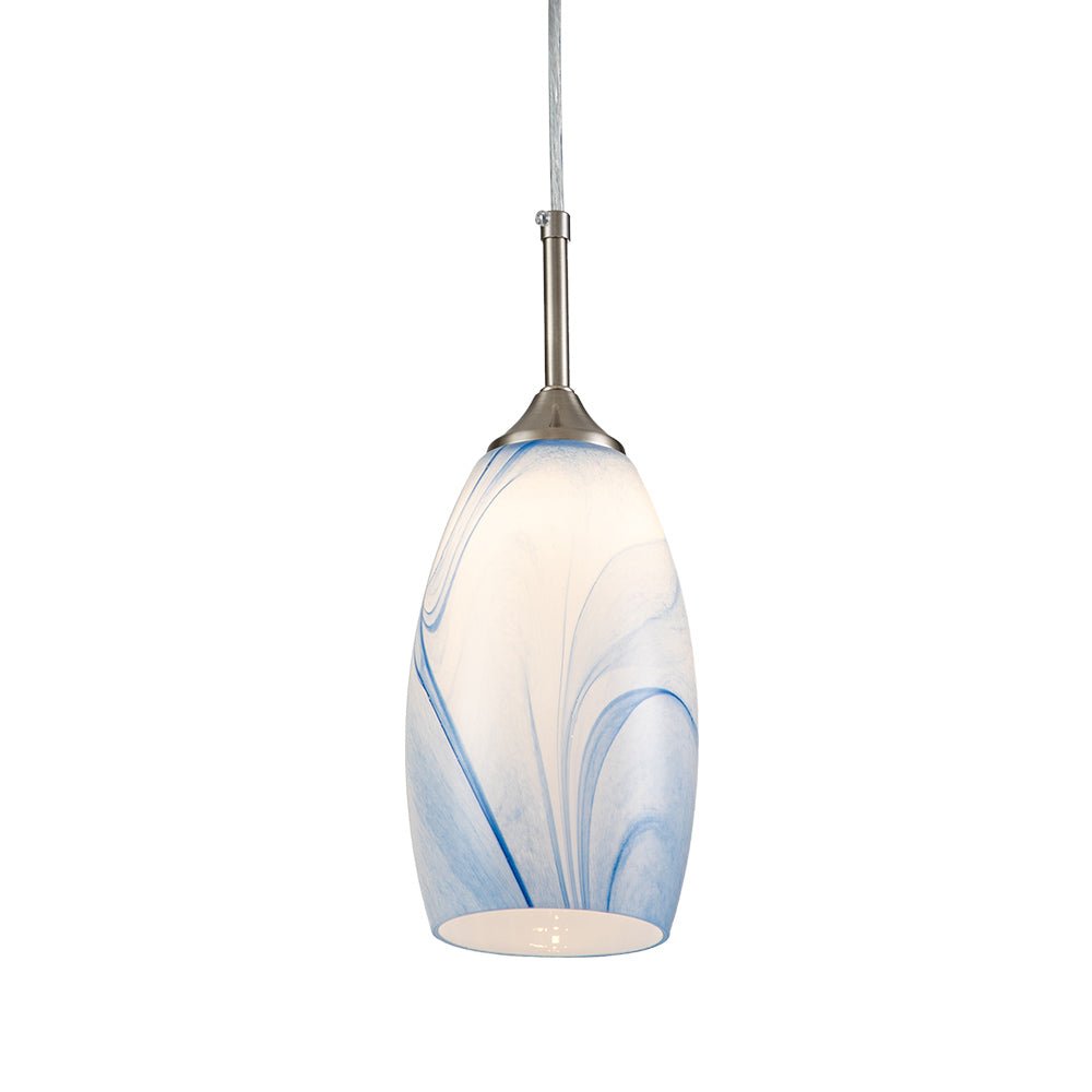 Modern 1-Light Glass Mica Kitchen Pendant Light