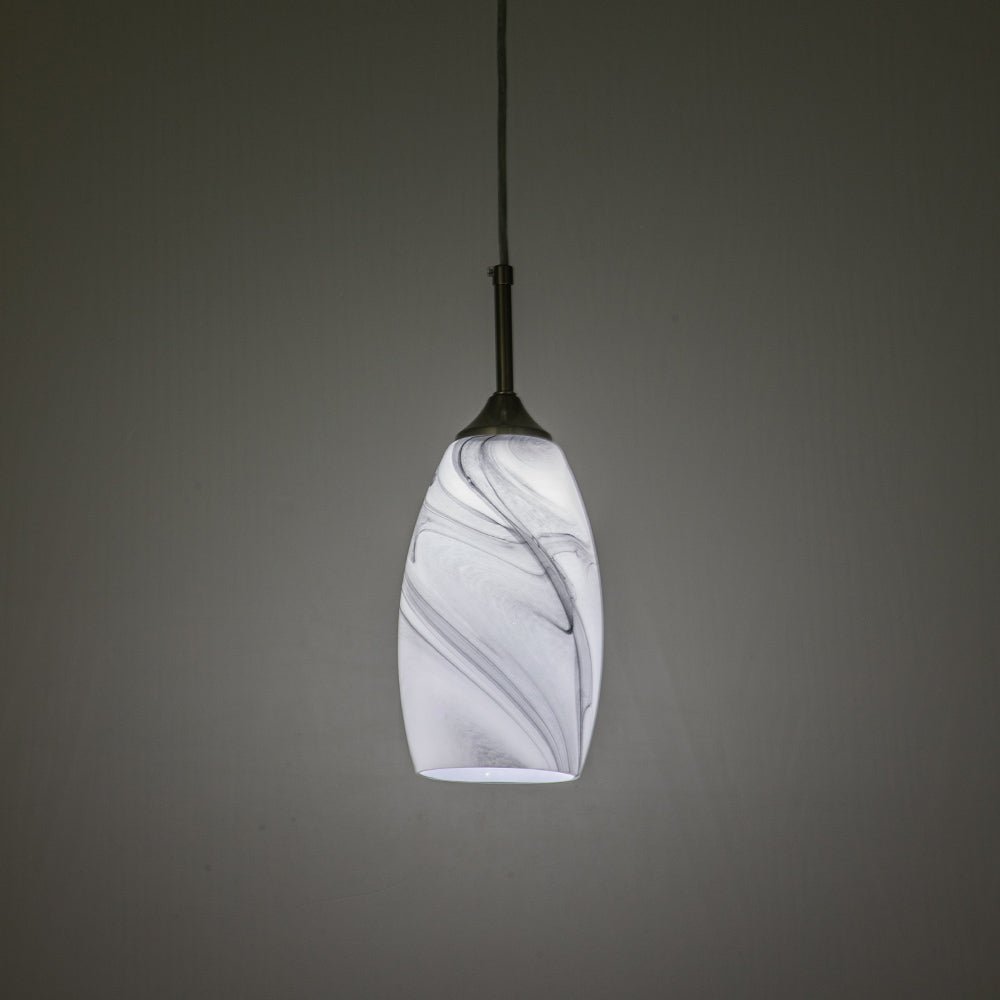 Modern 1-Light Glass Mica Kitchen Pendant Light