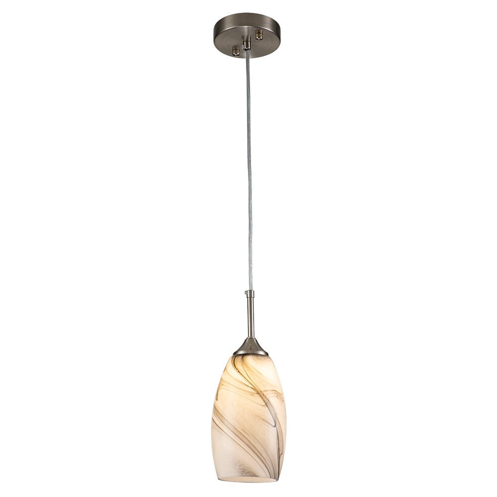 Modern 1-Light Glass Mica Kitchen Pendant Light