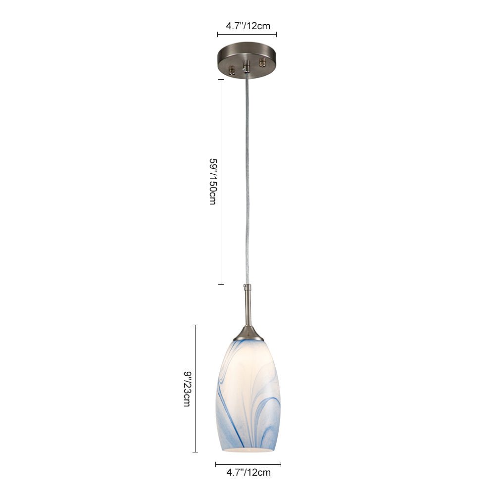 Modern 1-Light Glass Mica Kitchen Pendant Light