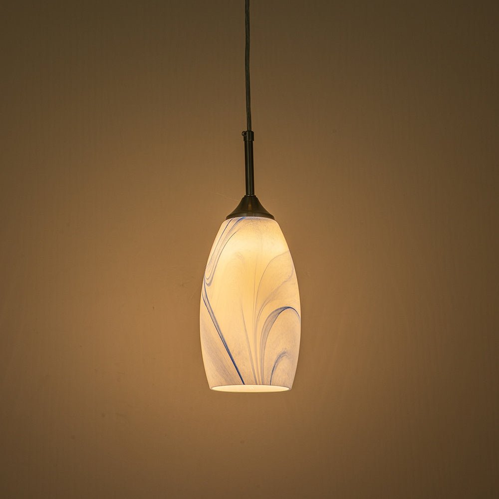 Modern 1-Light Glass Mica Kitchen Pendant Light