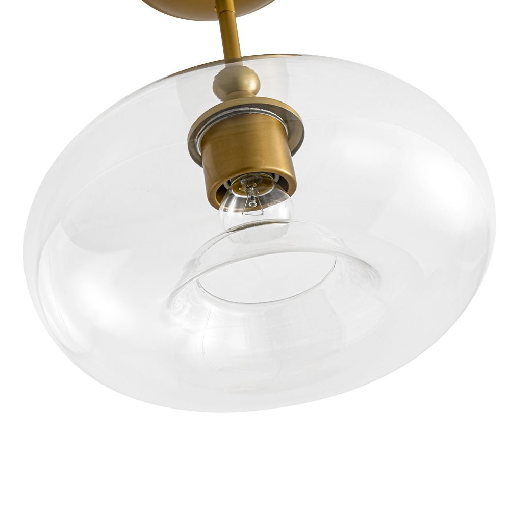 Modern 1-Light Round Donut Glass Semi Flush Mount