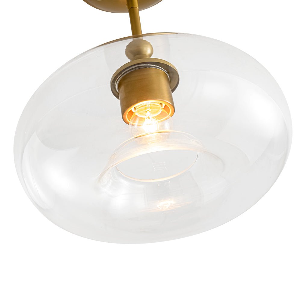 Modern 1-Light Round Donut Glass Semi Flush Mount