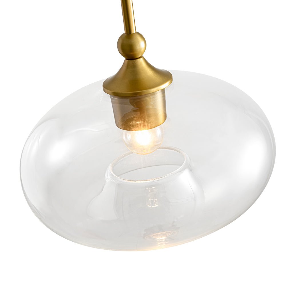 Modern 1-Light Round Donut Glass Semi Flush Mount