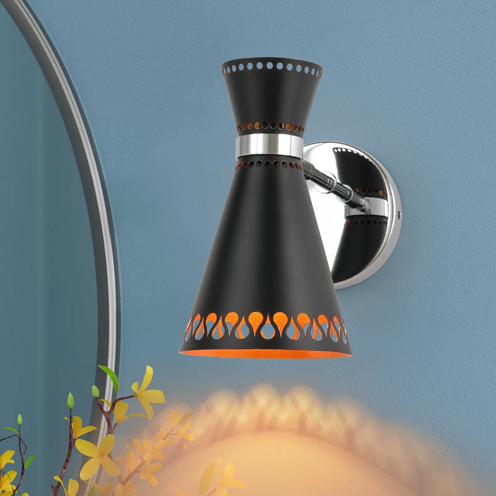 Modern 180-Degree Adjustable Conical 1-Light Wall Sconce