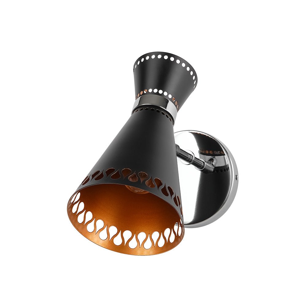 Modern 180-Degree Adjustable Conical 1-Light Wall Sconce