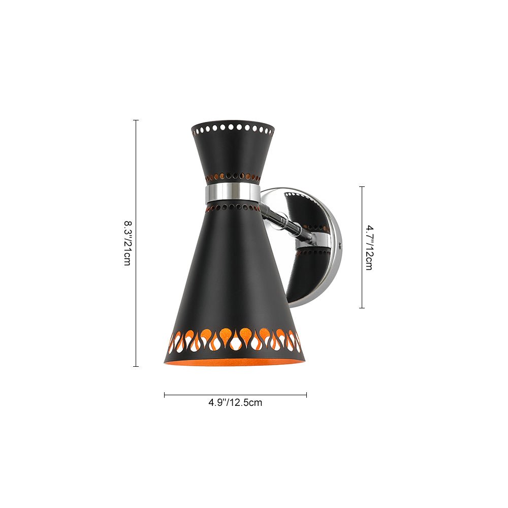 Modern 180-Degree Adjustable Conical 1-Light Wall Sconce