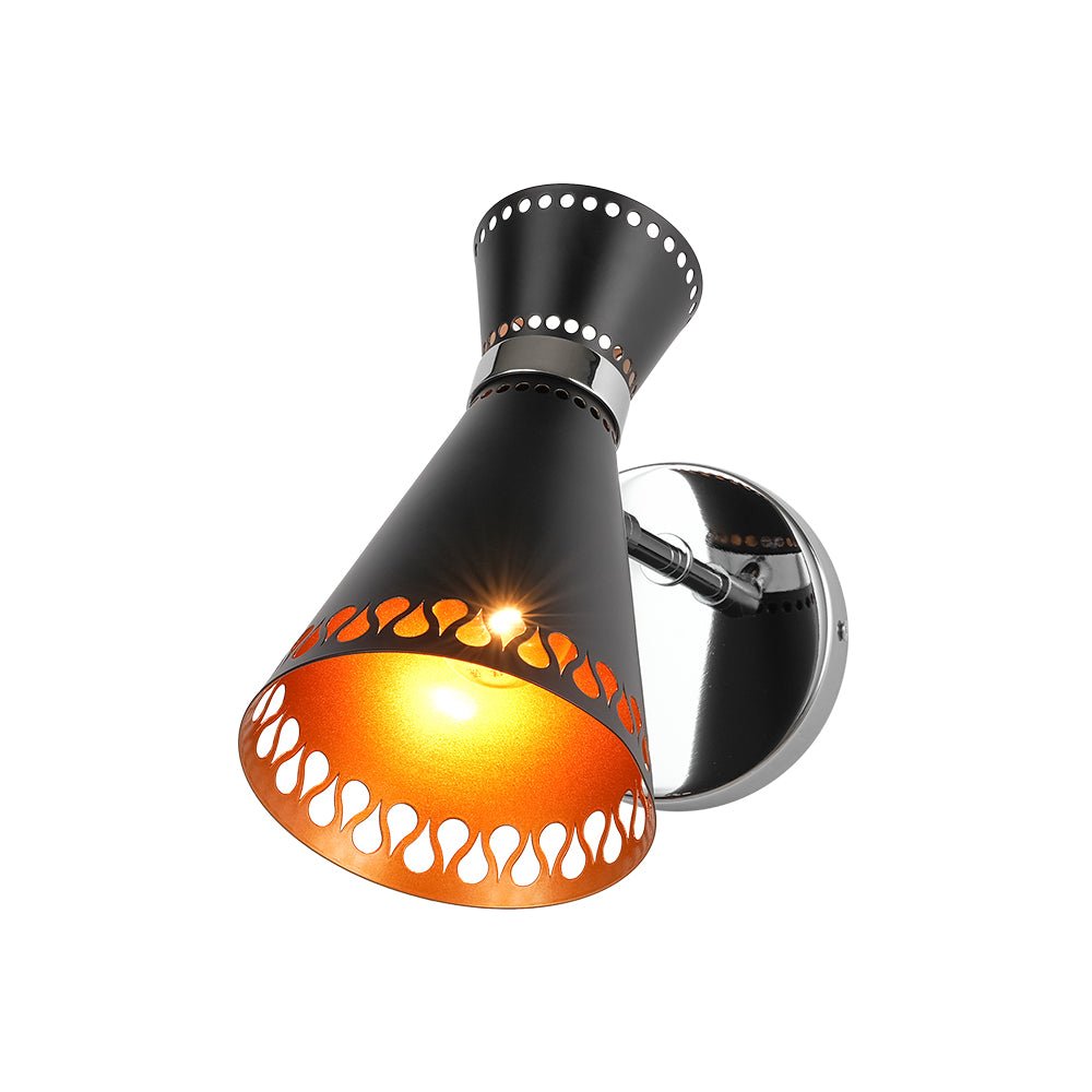 Modern 180-Degree Adjustable Conical 1-Light Wall Sconce