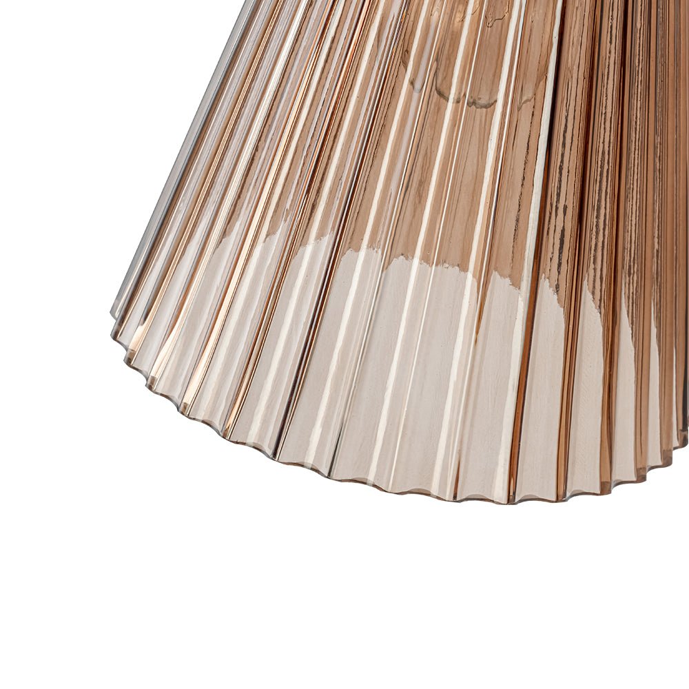 Modern 2-Light Up Down Pleated Glass Cone Wall Sconce