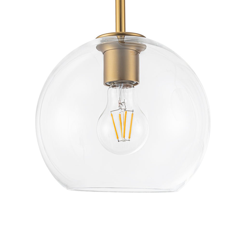 Modern 4-Light Clear Glass Bubble Hanging Sputnik Chandelier