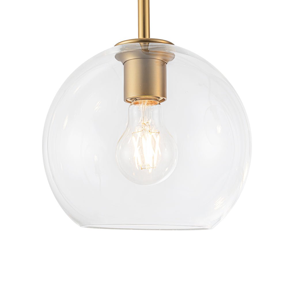 Modern 4-Light Clear Glass Bubble Hanging Sputnik Chandelier