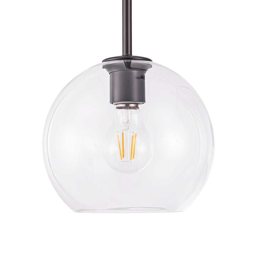 Modern 4-Light Clear Glass Bubble Hanging Sputnik Chandelier
