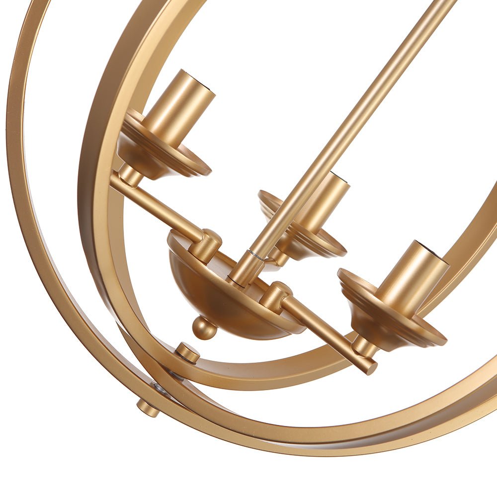 Modern 4-Light Iron Geometric Globe Cage Pendant Light