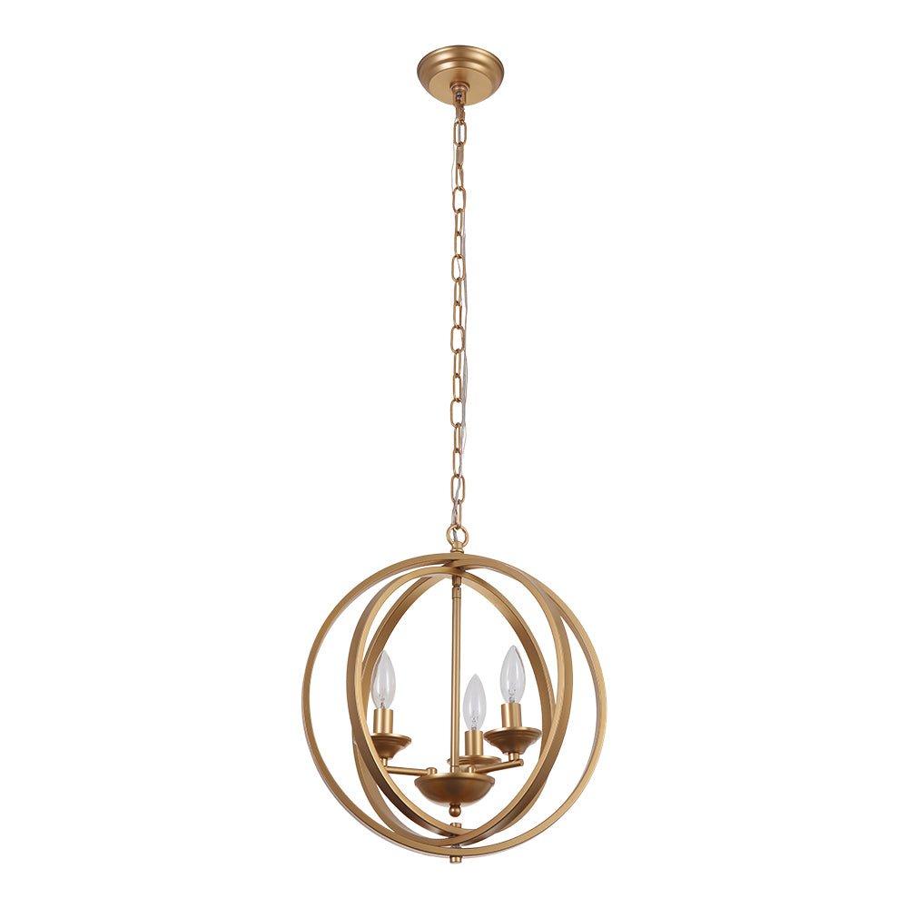 Modern 4-Light Iron Geometric Globe Cage Pendant Light