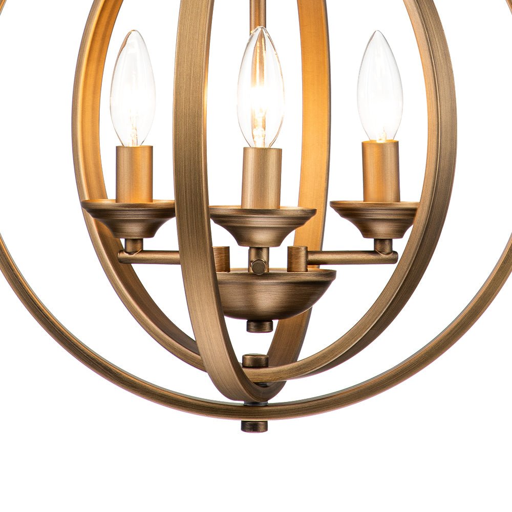 Modern 4-Light Iron Geometric Globe Cage Pendant Light