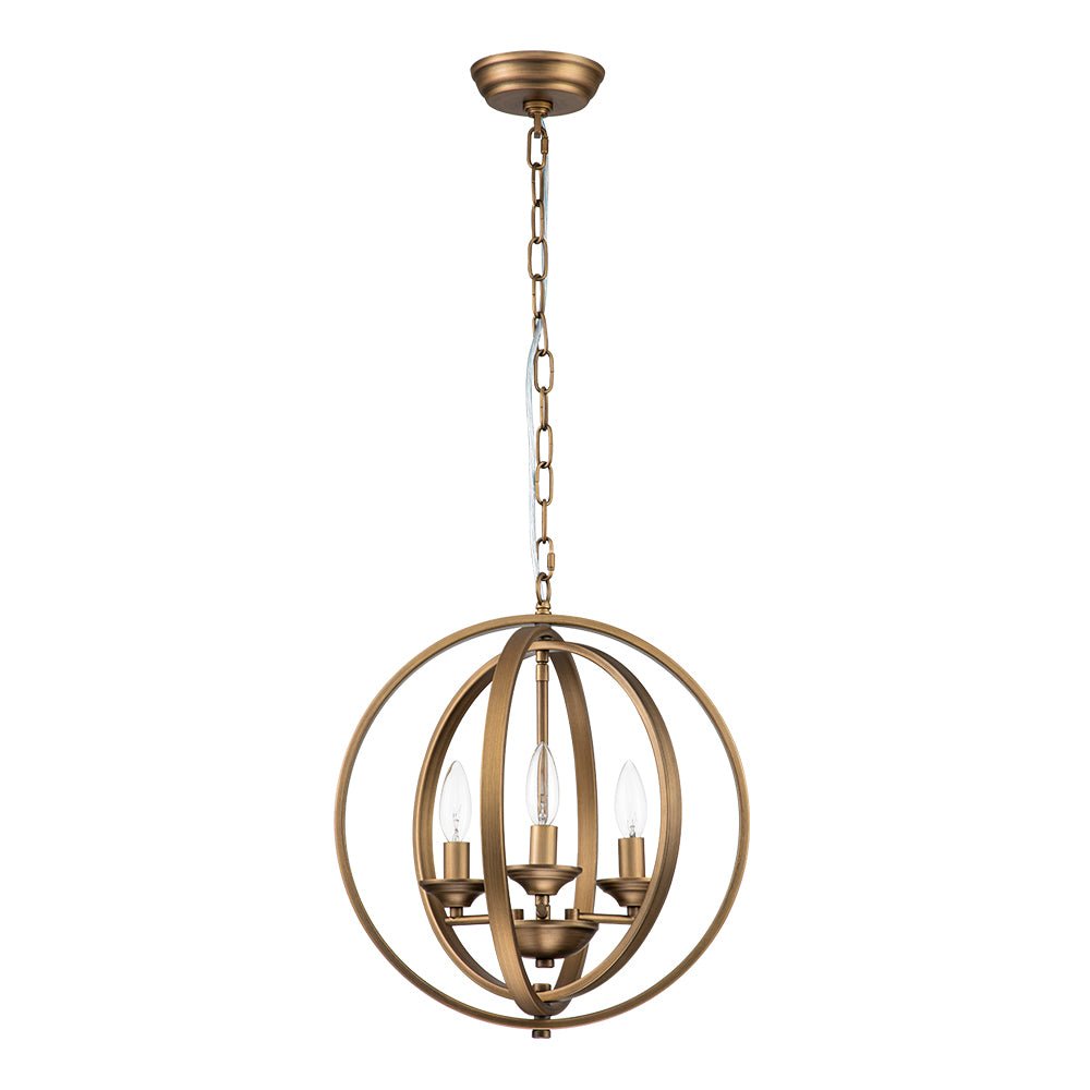 Modern 4-Light Iron Geometric Globe Cage Pendant Light