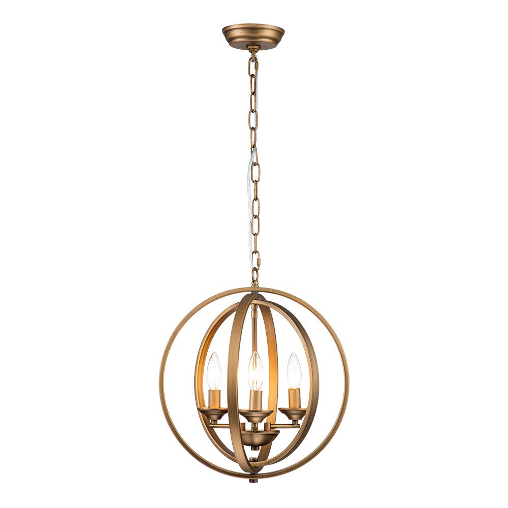 Modern 4-Light Iron Geometric Globe Cage Pendant Light