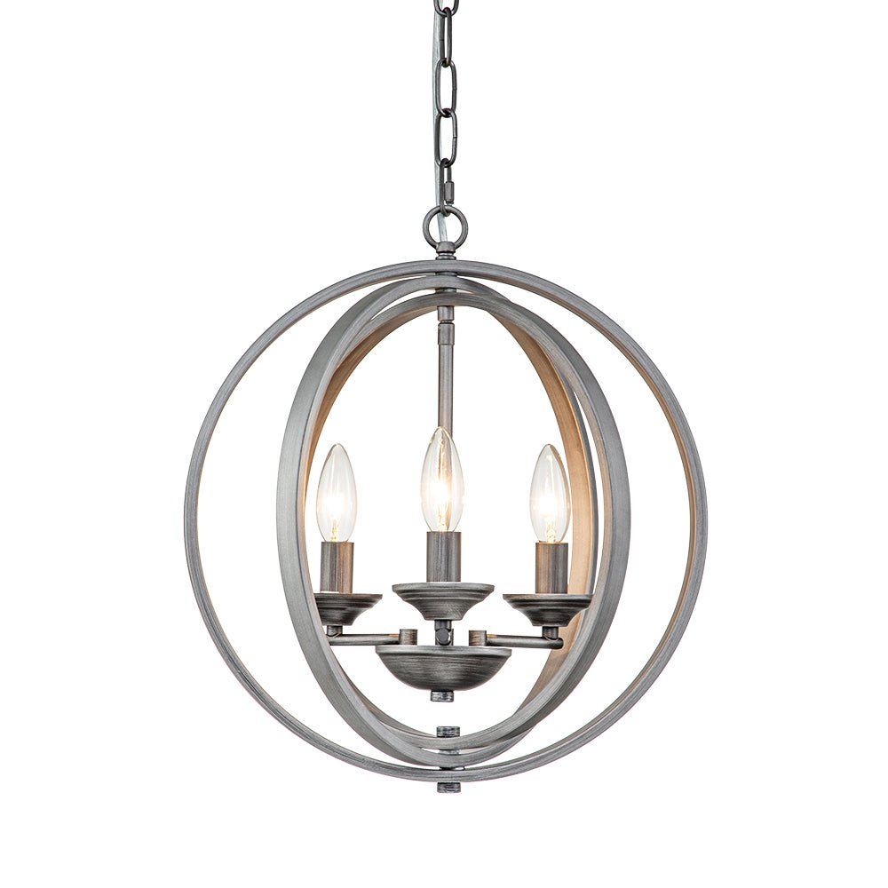 Modern 4-Light Iron Geometric Globe Cage Pendant Light