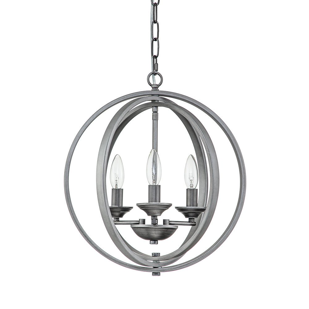 Modern 4-Light Iron Geometric Globe Cage Pendant Light